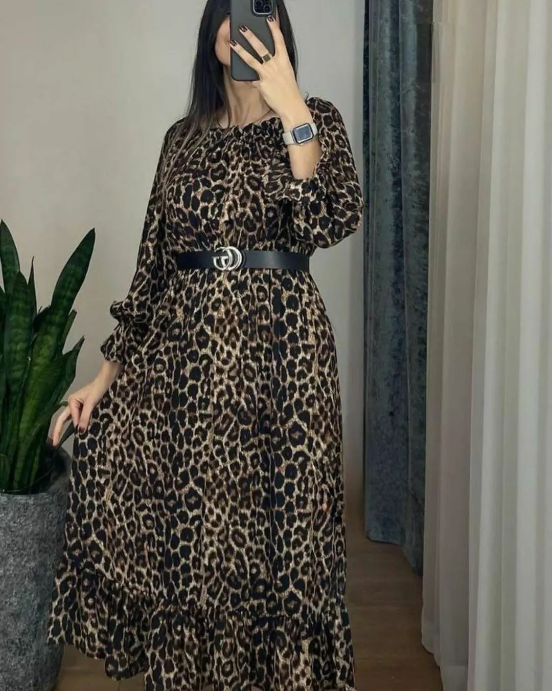 ماکسی پلنگی چین دار